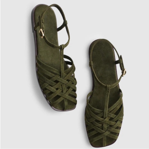 Madewell Shoes - Madewell Olive Braided Suede Sandals